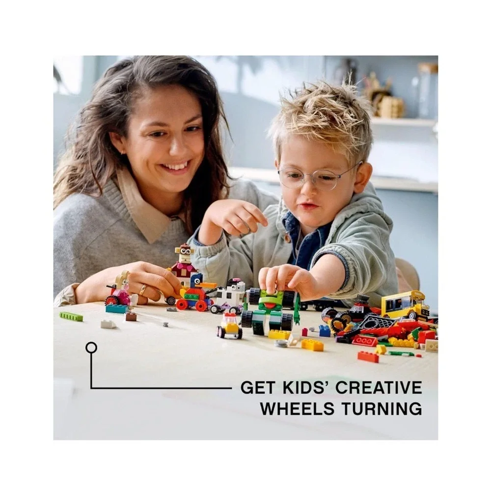 LEGO Classic Bricks and Wheels 11014 Building Kit, 653 pieces.